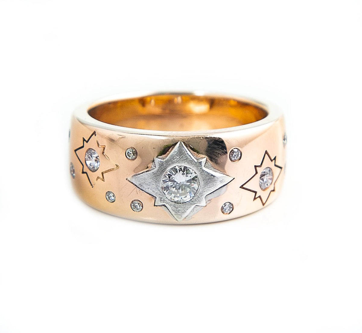 Rose Gold Star Diamond Ring - Markbridge Jewellers