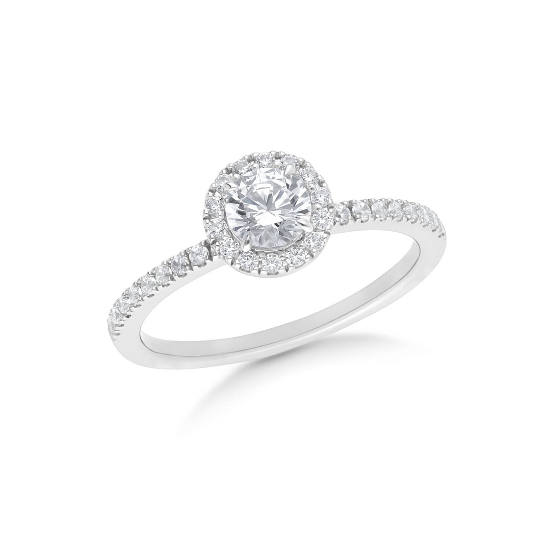 Round Brilliant Cut Diamond Halo Engagement Ring - Markbridge Jewellers