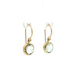 Round Green Amethyst Drop Earrings - Markbridge Jewellers