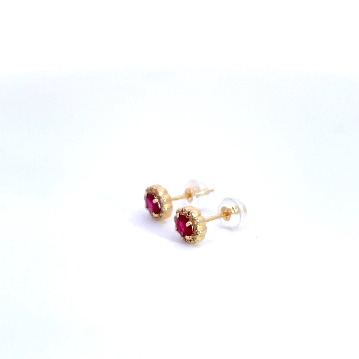 Ruby and Diamond Cluster Studs - Markbridge Jewellers