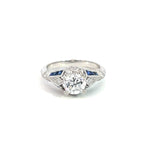 Sapphire Diamond & Cubic Zirconia 'Art Deco' Ring - Markbridge Jewellers