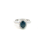 Sapphire & Diamond Halo Engagement Ring - Markbridge Jewellers