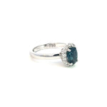 Sapphire & Diamond Halo Engagement Ring - Markbridge Jewellers
