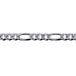Silver Bevelled Figaro 1:3 Chain 5.10mm - Markbridge Jewellers