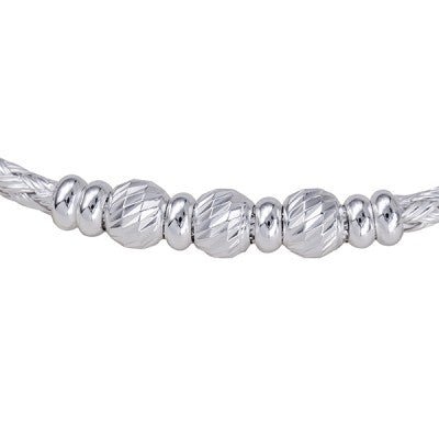 Silver Braided Bracelet with Faceted Balls - Markbridge Jewellers