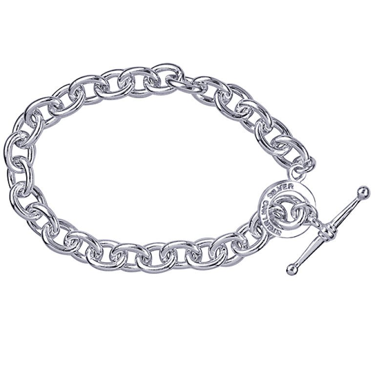 Silver Cable Bracelet With Ring & T - Bar - Markbridge Jewellers