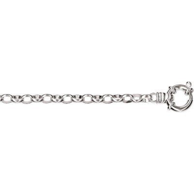 Silver Oval Belcher Bolt Ring Chain - Markbridge Jewellers