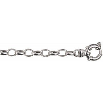 Silver Oval Belcher Bolt Ring Chain - Markbridge Jewellers