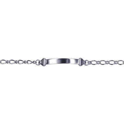 Silver Oval Figaro ID Bracelet - Markbridge Jewellers
