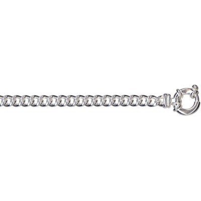 Silver Round Curb Bolt Ring Chain - Markbridge Jewellers