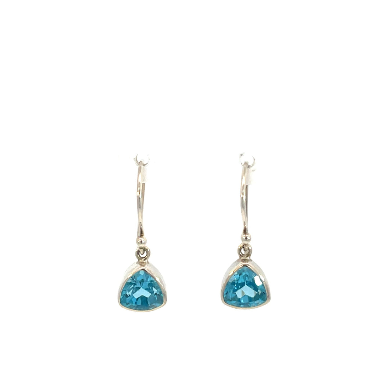 Silver & Topaz Triangle Drop Earrings - Markbridge Jewellers