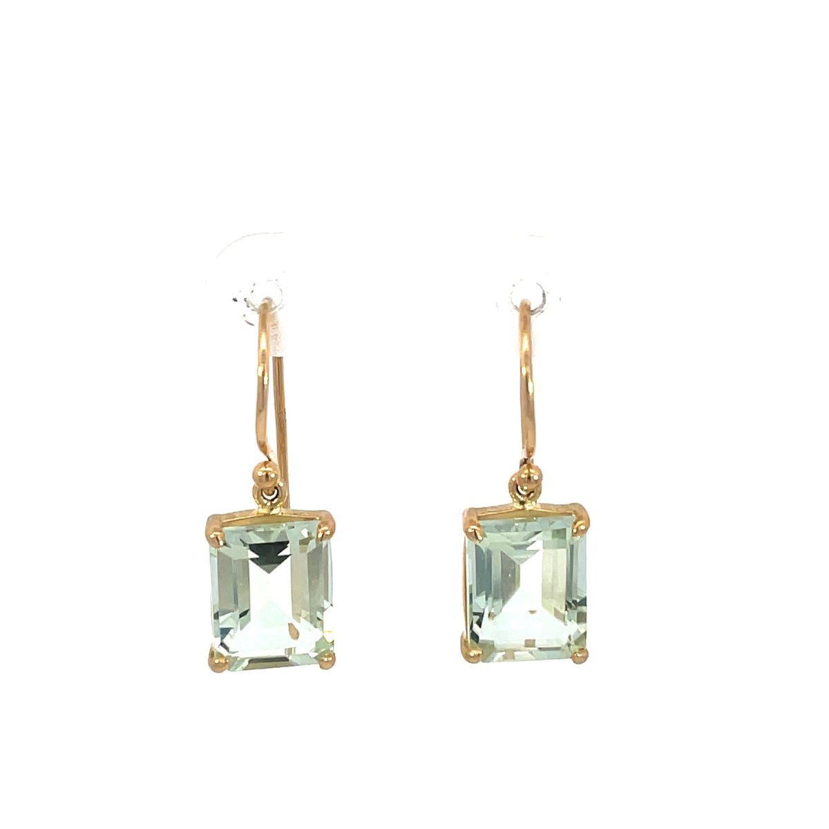 Small Emerald Cut Green Amethyst Earrings - Markbridge Jewellers