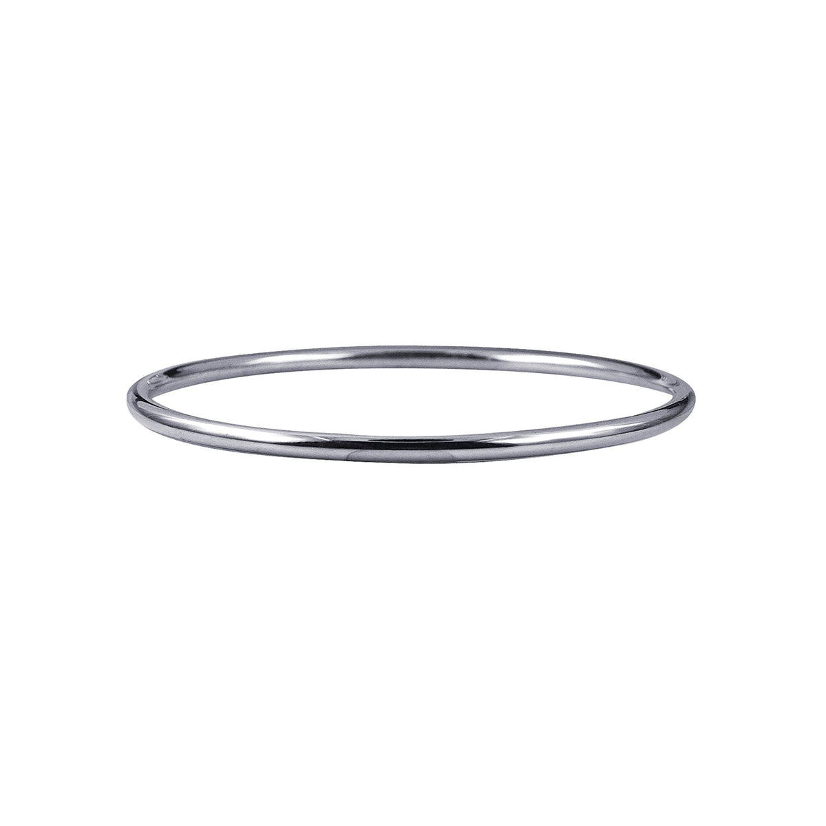 Solid Silver 3mm Wide Round Bangle - Markbridge Jewellers