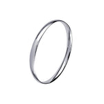 Solid Silver 7mm Wide Oval Shape Bangle - Markbridge Jewellers