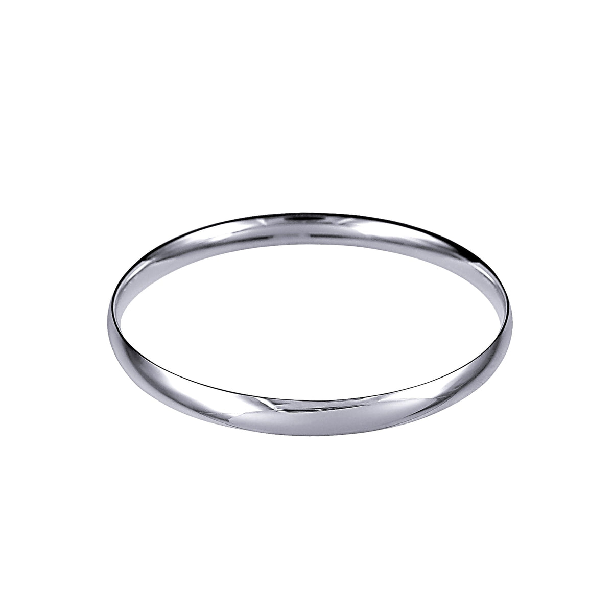 Solid Silver Round Plain 7mm Wide Solid Comfort Fit Golf Bangle - Markbridge Jewellers