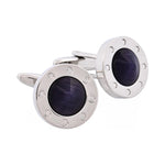 Stainless Steel Black Round Cat’s Eye Cufflinks - Markbridge Jewellers