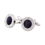 Stainless Steel Black Round Cat’s Eye Cufflinks - Markbridge Jewellers
