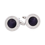 Stainless Steel Black Round Cat’s Eye Cufflinks - Markbridge Jewellers
