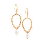 Stainless Steel Gold - Plated Pearl Drop Earring Silver - SE225 - Markbridge Jewellers