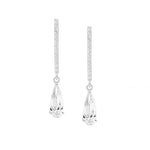 Sterling Silver CZ Elongated Earring - E569 - Markbridge Jewellers
