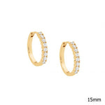 Sterling Silver Gold - Plated CZ Huggie Earring - E391 - Markbridge Jewellers