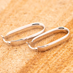 Sterling Silver Oval Shaped Hoop Earrings - Markbridge Jewellers