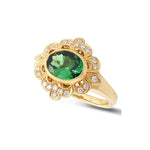 Tsavorite Garnet & Diamond Art Deco Ring - Markbridge Jewellers
