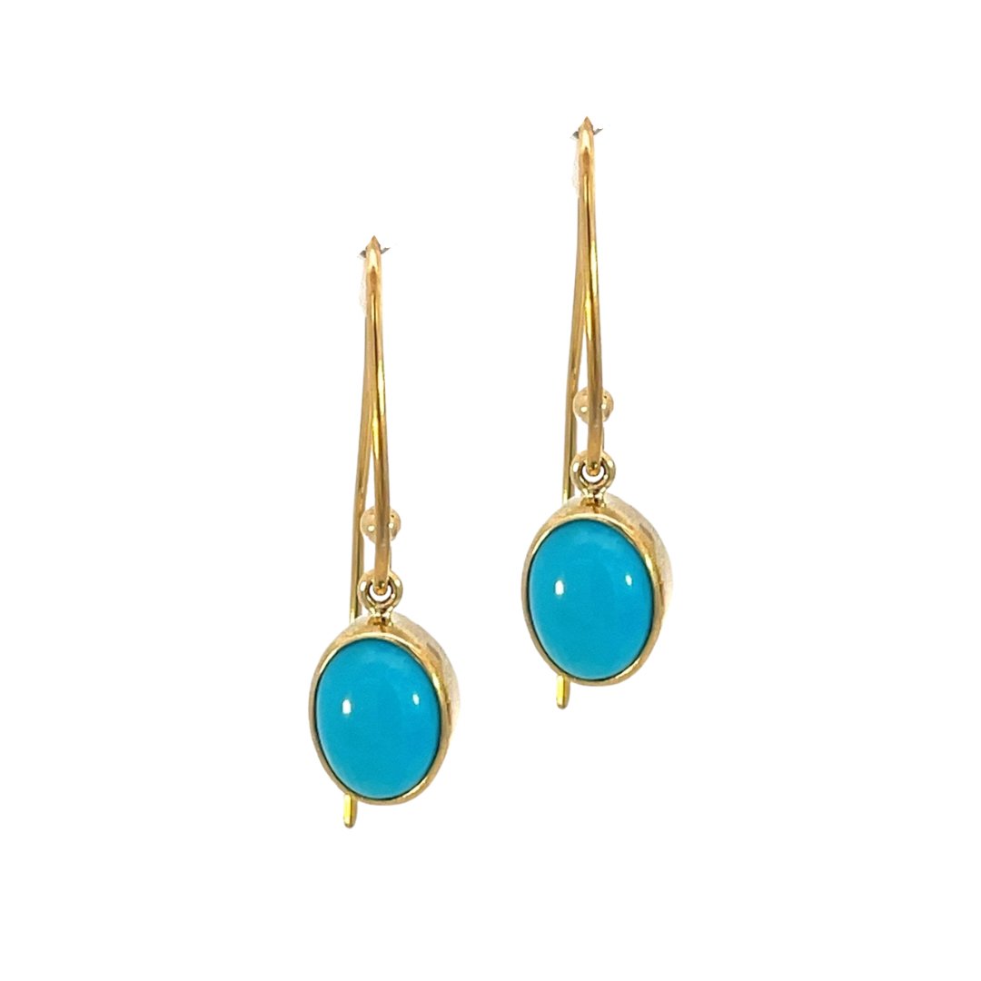 Turquoise Sharp Drop Earrings - Markbridge Jewellers