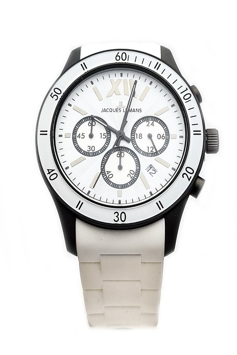 White & Black Rome Sports Chronograph Large Watch - Markbridge Jewellers