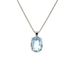 White Gold Blue Zircon Pendant - Markbridge Jewellers