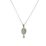 White Gold & Diamond 'Isabella' Oval Drop Pendant - Markbridge Jewellers