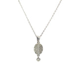 White Gold & Diamond 'Isabella' Oval Drop Pendant - Markbridge Jewellers