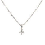 White Gold Solitaire Diamond Pendant - Markbridge Jewellers