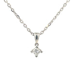 White Gold Solitaire Diamond Pendant - Markbridge Jewellers