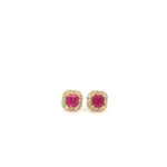 Yellow Gold and Ruby & Diamond Earrings - Markbridge Jewellers