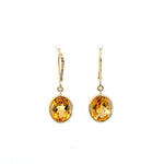 Yellow Gold & Citrine Drop Earrings - Markbridge Jewellers
