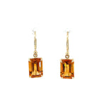 Yellow Gold & Citrine Drop Earrings - Markbridge Jewellers