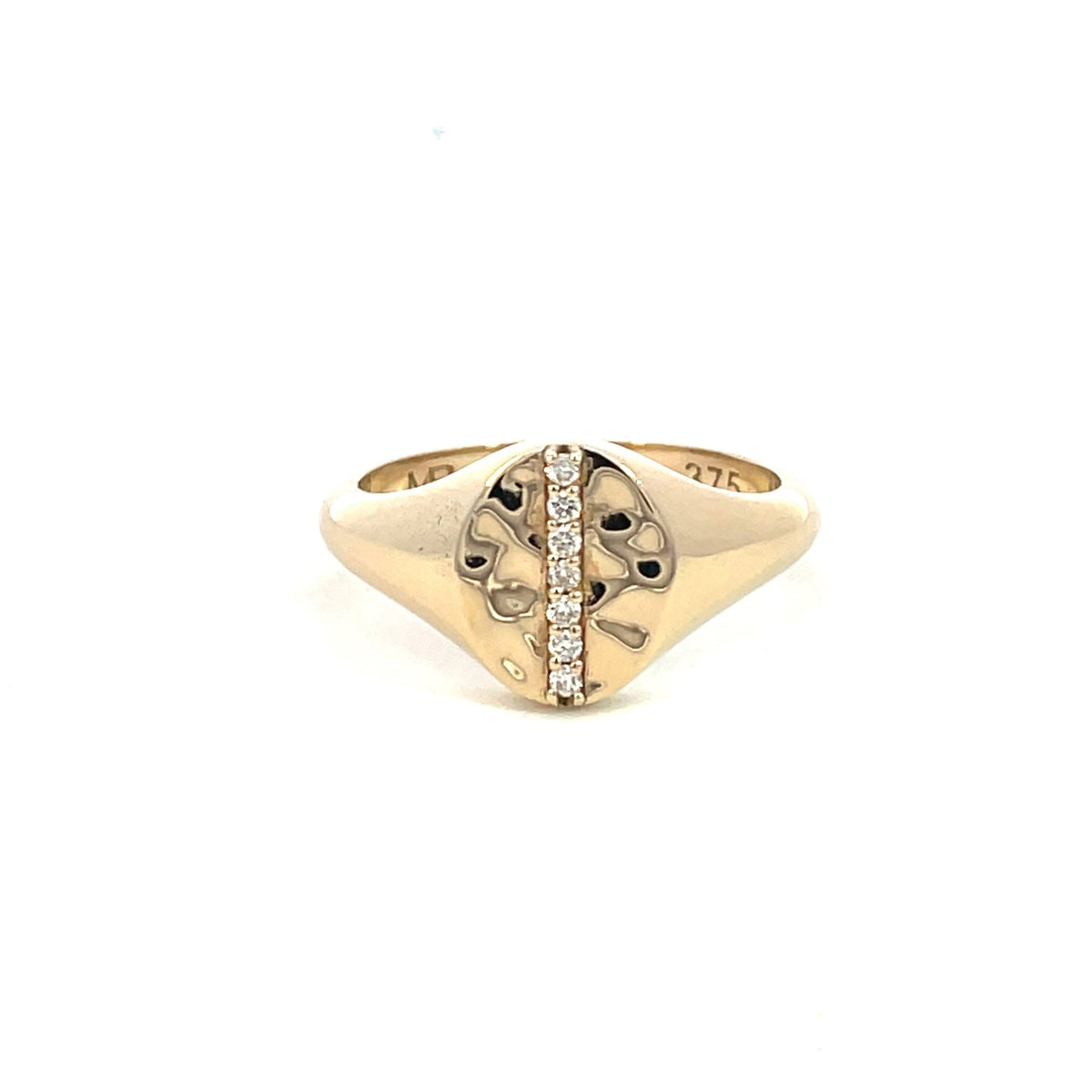 Yellow Gold & Diamond ‘Isabella’ Oval Signet Ring - Markbridge Jewellers