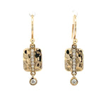 Yellow Gold & Diamond ‘Isabella’ Rectangle Drop Earrings - Markbridge Jewellers