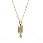 Yellow Gold & Diamond ‘Isabella’ Rectangle Pendant - Markbridge Jewellers