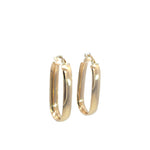 Yellow Gold Fancy Oval Hoop Earrings - Markbridge Jewellers