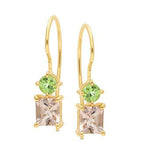 Yellow Gold Morganite & Peridot Earrings - Markbridge Jewellers