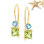 Yellow Gold Peridot & Blue Topaz Earrings - Markbridge Jewellers