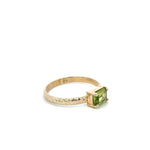 Yellow Gold Peridot Textured Ring - Markbridge Jewellers