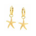 Yellow Gold Starfish Huggie - Style Drop Earrings - Markbridge Jewellers