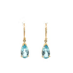 Yellow Gold & Topaz Drop Earrings - Markbridge Jewellers