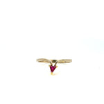 Yellow Gold Triangle Ruby Ring - Markbridge Jewellers
