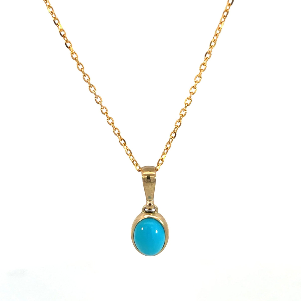 Yellow Gold & Turquoise Pendant - Markbridge Jewellers