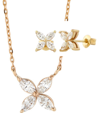 Marquise Diamond Pendant and Earrings Set - Save nearly $600!