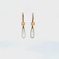Longline Green Amethyst and White Opal and diamond earrings